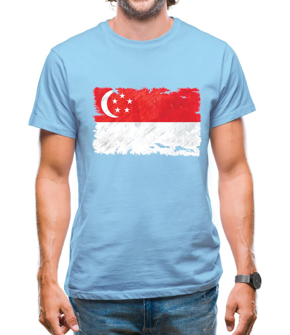 Singapore Grunge Style Flag Mens T-Shirt Singapore Grunge Style Flag Mens T-Shirt