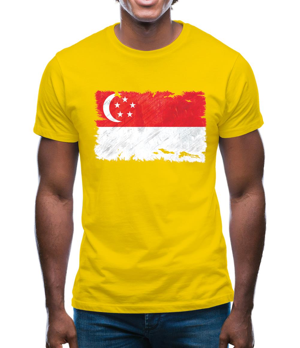 Singapore Grunge Style Flag Mens T-Shirt Singapore Grunge Style Flag Mens T-Shirt