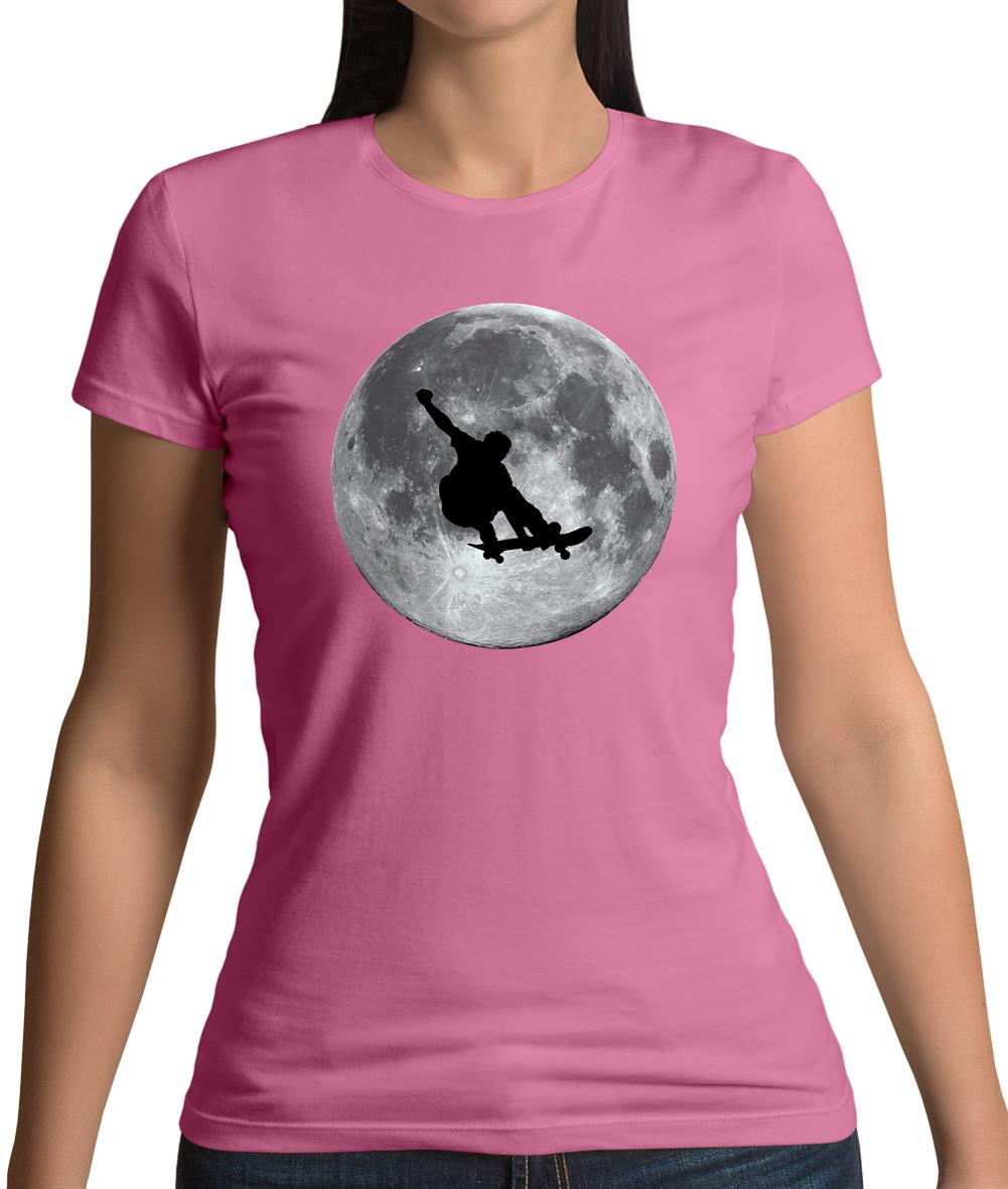 Skateboarder Moon Womens T-Shirt Skateboarder Moon Womens T-Shirt