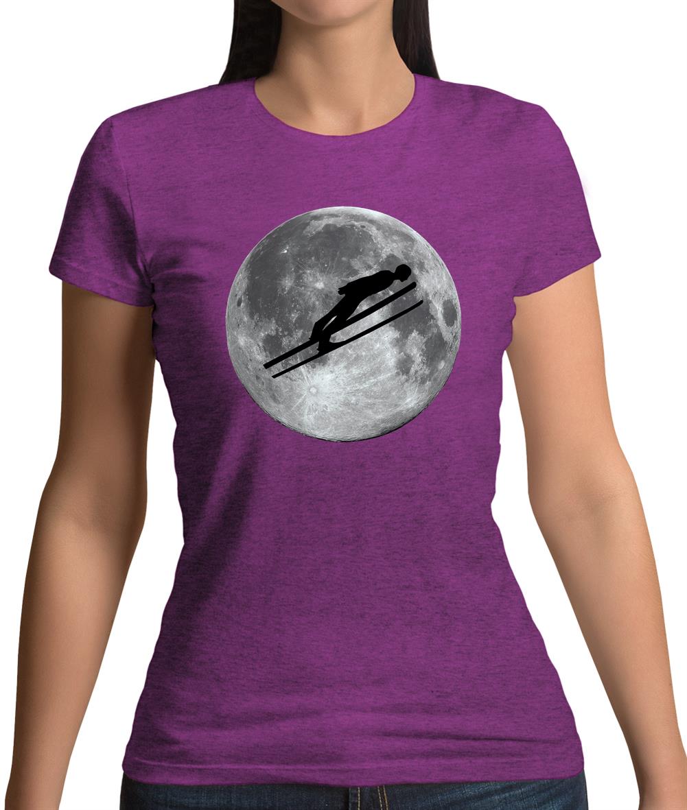 Ski Jump Moon Womens T-Shirt Ski Jump Moon Womens T-Shirt