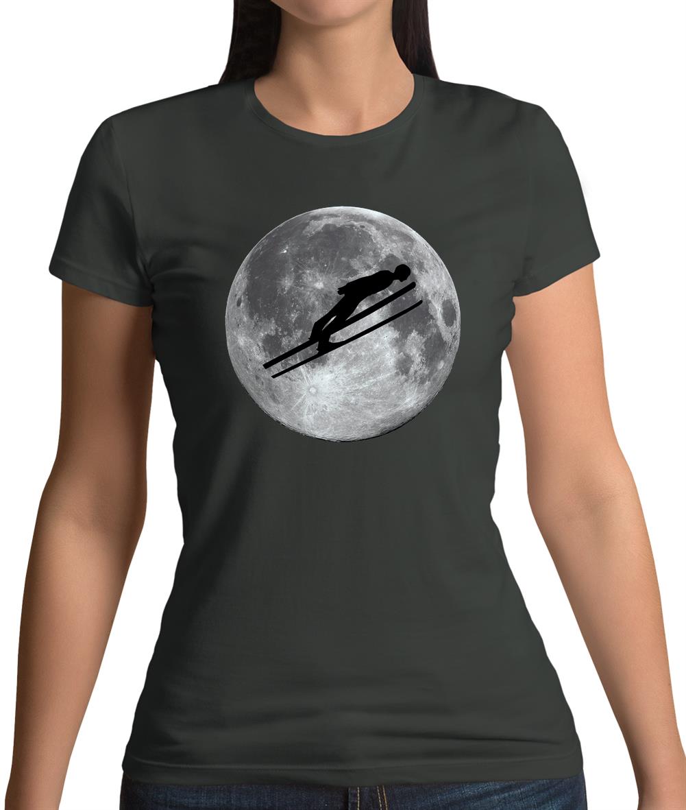 Ski Jump Moon Womens T-Shirt Ski Jump Moon Womens T-Shirt