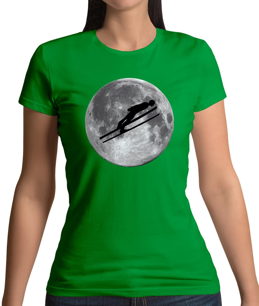 Ski Jump Moon Womens T-Shirt Ski Jump Moon Womens T-Shirt
