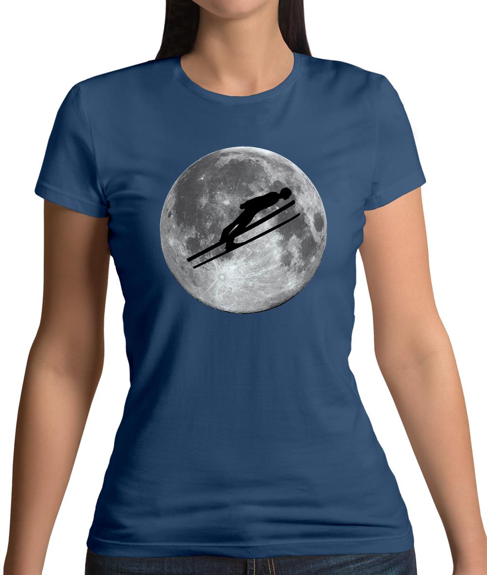 Ski Jump Moon Womens T-Shirt Ski Jump Moon Womens T-Shirt
