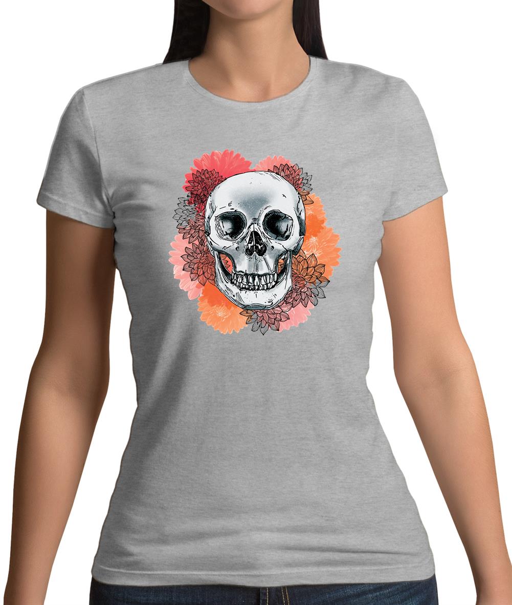 Skull Flower Womens T-Shirt Skull Flower Womens T-Shirt