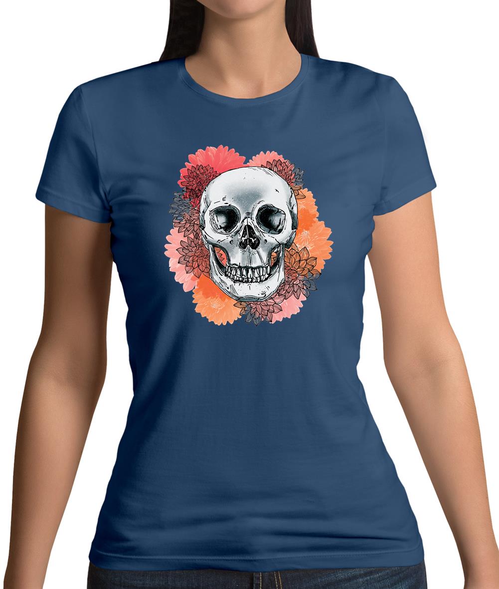 Skull Flower Womens T-Shirt Skull Flower Womens T-Shirt
