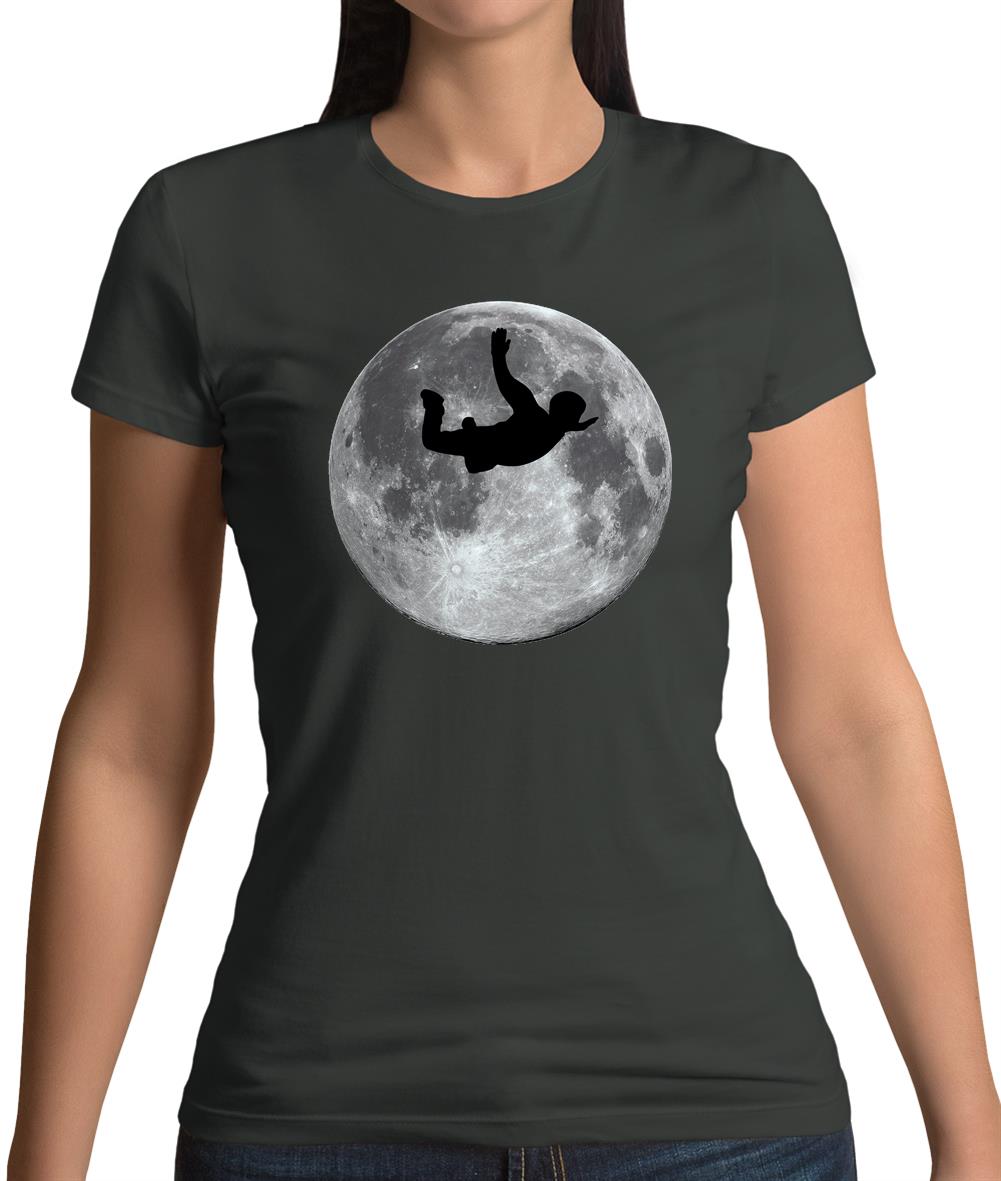Sky Diving Moon Womens T-Shirt Sky Diving Moon Womens T-Shirt