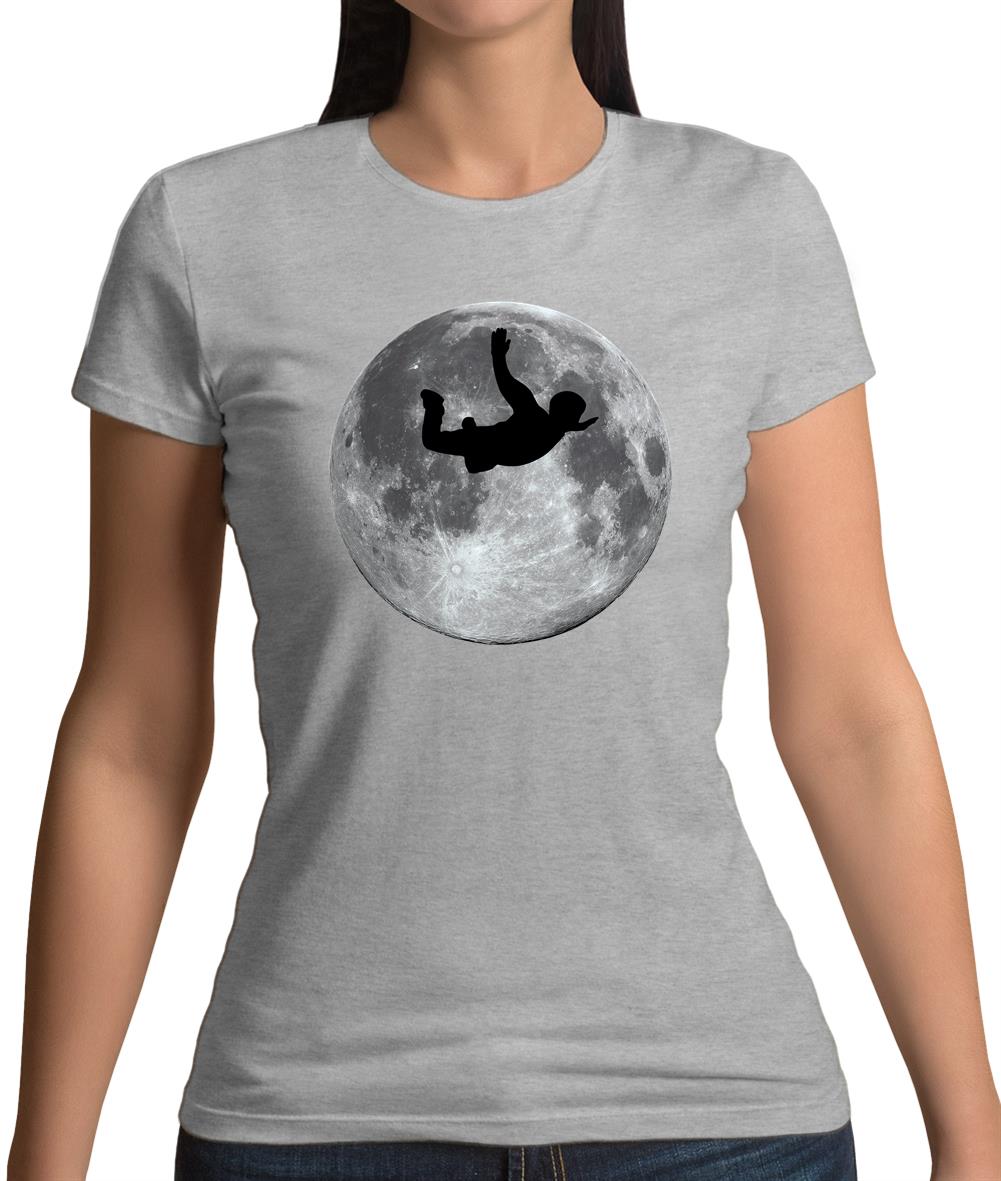 Sky Diving Moon Womens T-Shirt Sky Diving Moon Womens T-Shirt