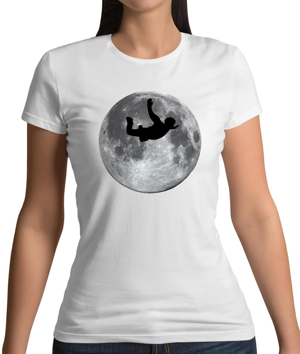 Sky Diving Moon Womens T-Shirt Sky Diving Moon Womens T-Shirt