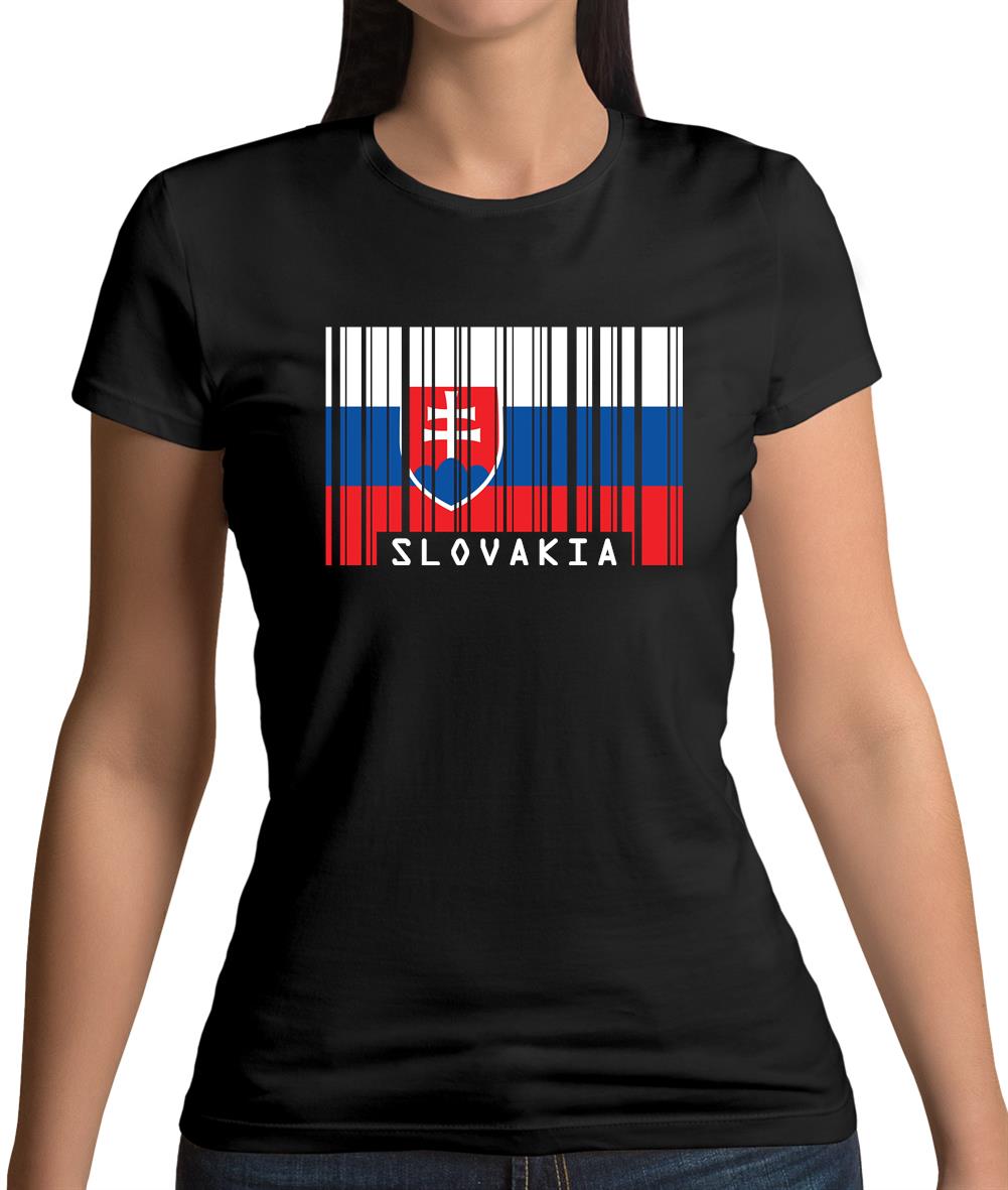 Slovakia Barcode Style Flag Womens T-Shirt Slovakia Barcode Style Flag Womens T-Shirt