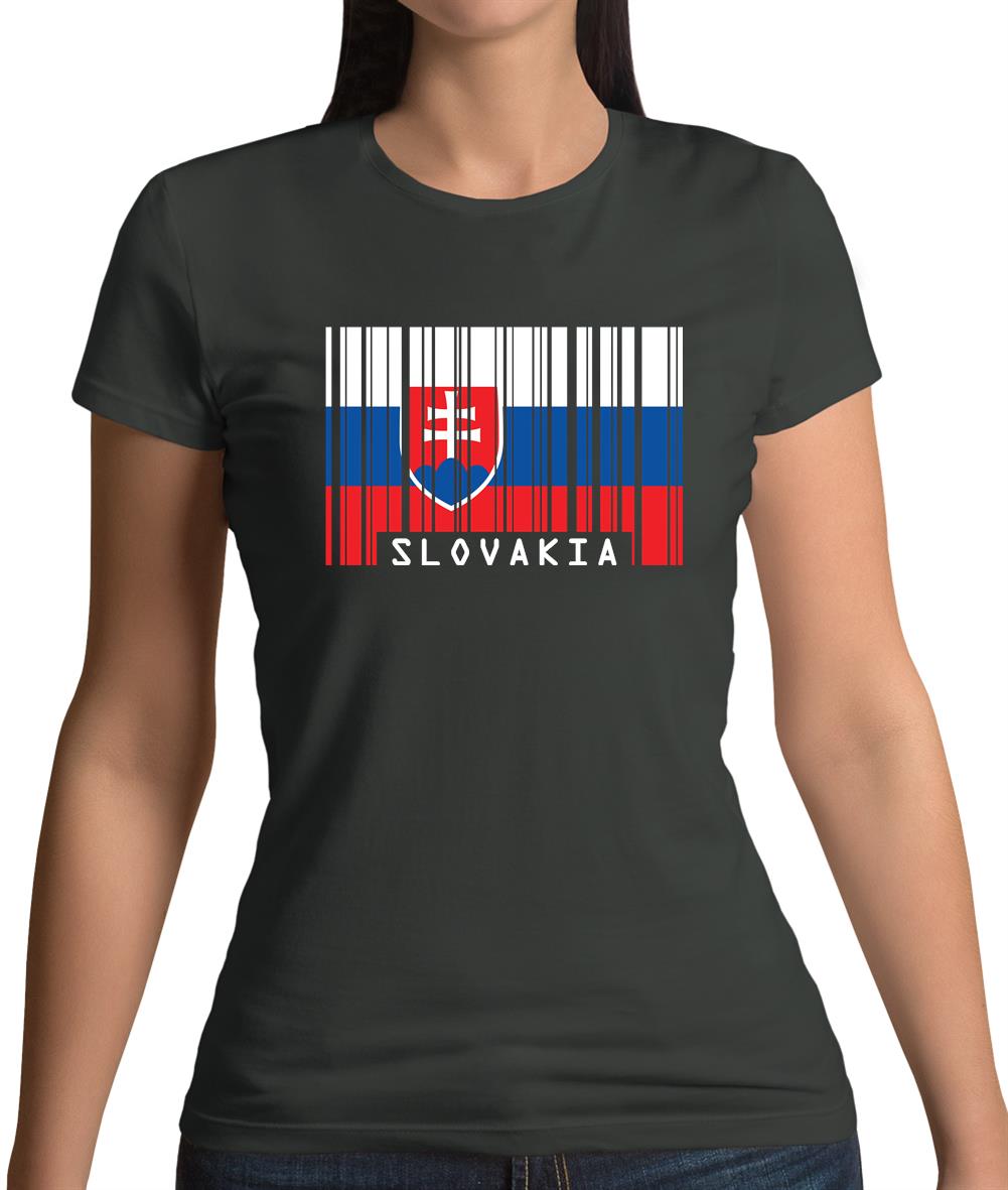 Slovakia Barcode Style Flag Womens T-Shirt Slovakia Barcode Style Flag Womens T-Shirt