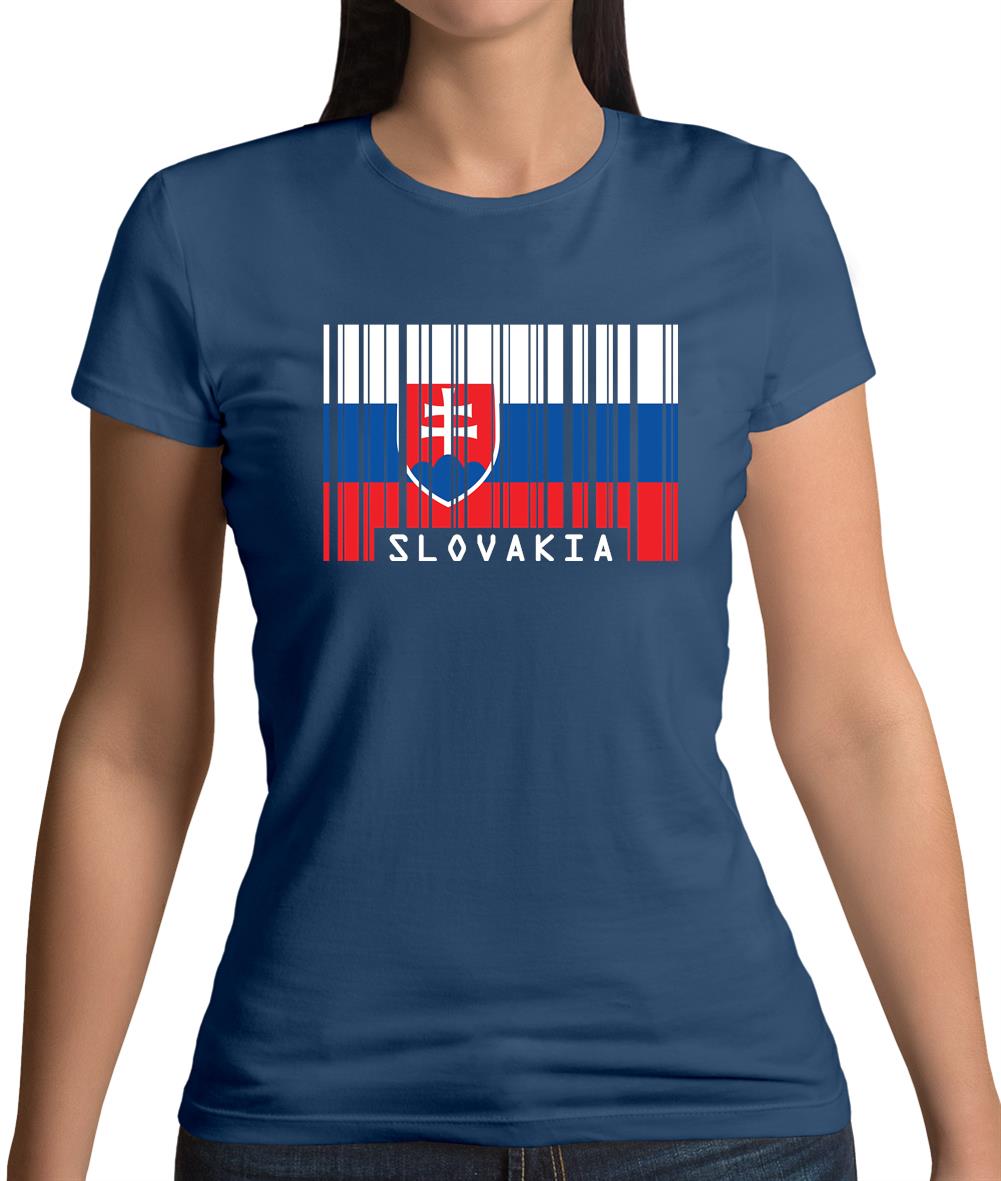 Slovakia Barcode Style Flag Womens T-Shirt Slovakia Barcode Style Flag Womens T-Shirt