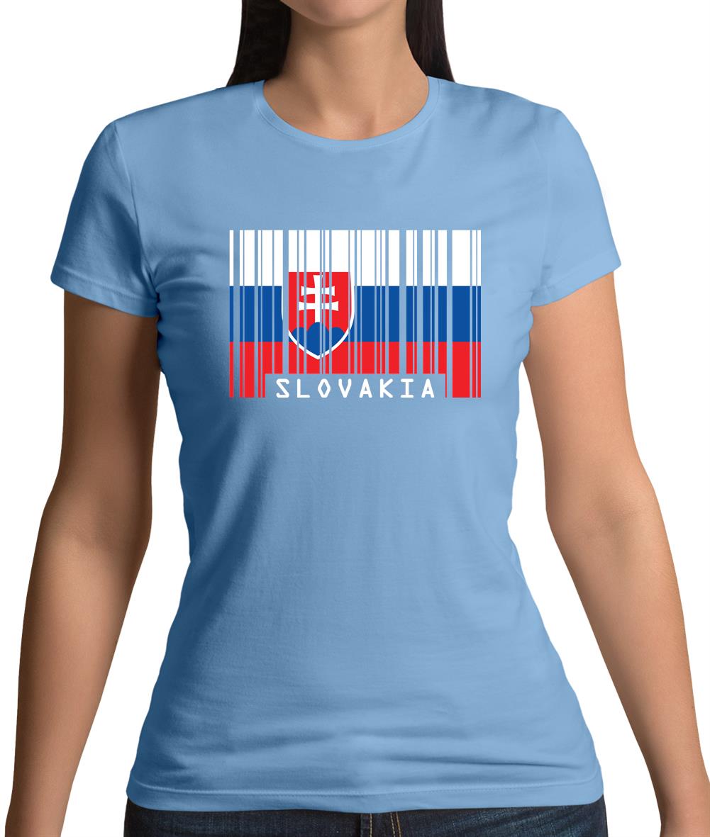 Slovakia Barcode Style Flag Womens T-Shirt Slovakia Barcode Style Flag Womens T-Shirt