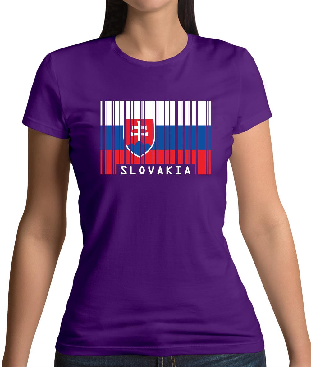 Slovakia Barcode Style Flag Womens T-Shirt Slovakia Barcode Style Flag Womens T-Shirt