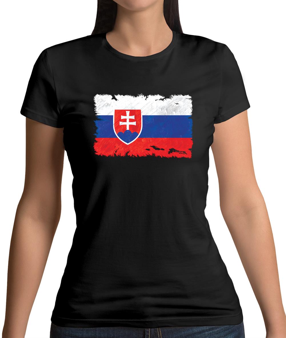 Slovakia Grunge Style Flag Womens T-Shirt Slovakia Grunge Style Flag Womens T-Shirt