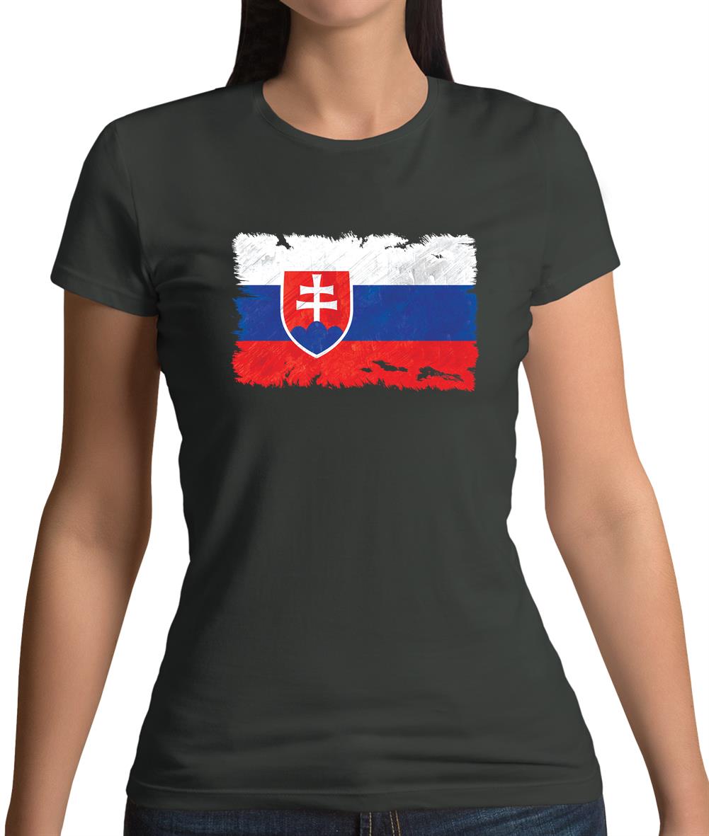 Slovakia Grunge Style Flag Womens T-Shirt Slovakia Grunge Style Flag Womens T-Shirt