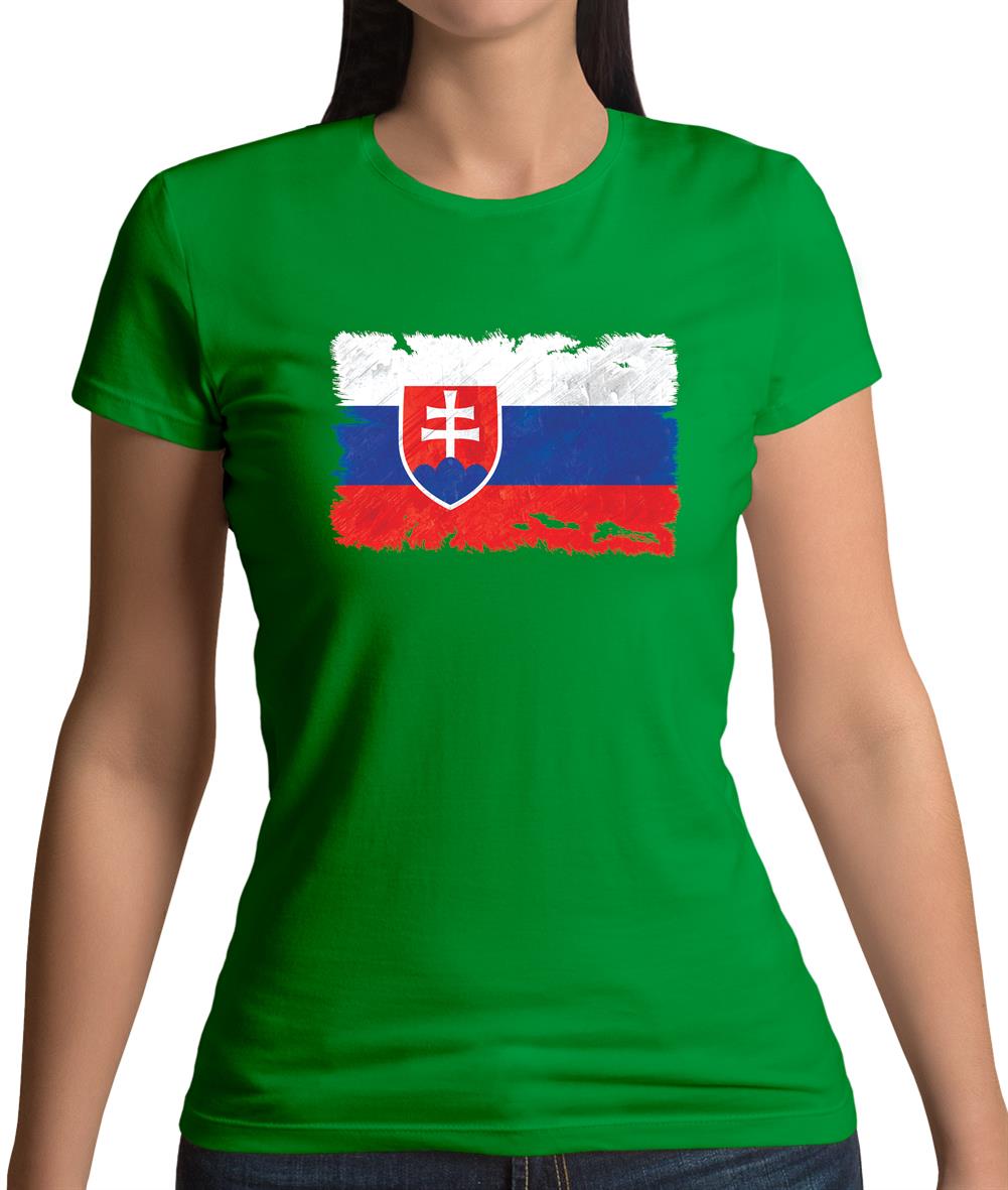 Slovakia Grunge Style Flag Womens T-Shirt Slovakia Grunge Style Flag Womens T-Shirt