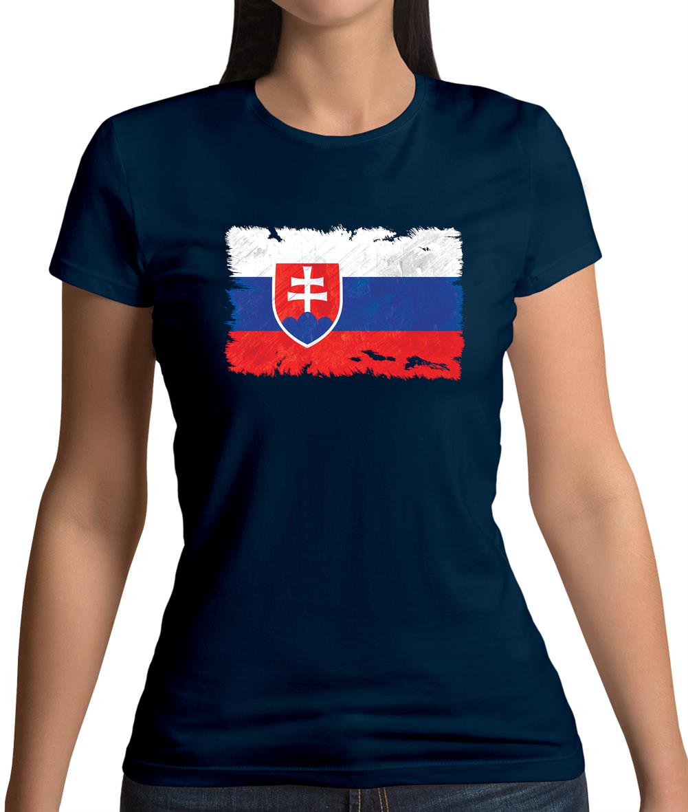 Slovakia Grunge Style Flag Womens T-Shirt Slovakia Grunge Style Flag Womens T-Shirt