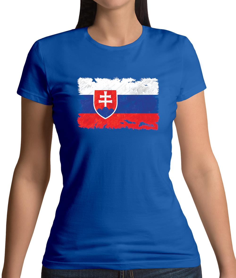 Slovakia Grunge Style Flag Womens T-Shirt Slovakia Grunge Style Flag Womens T-Shirt