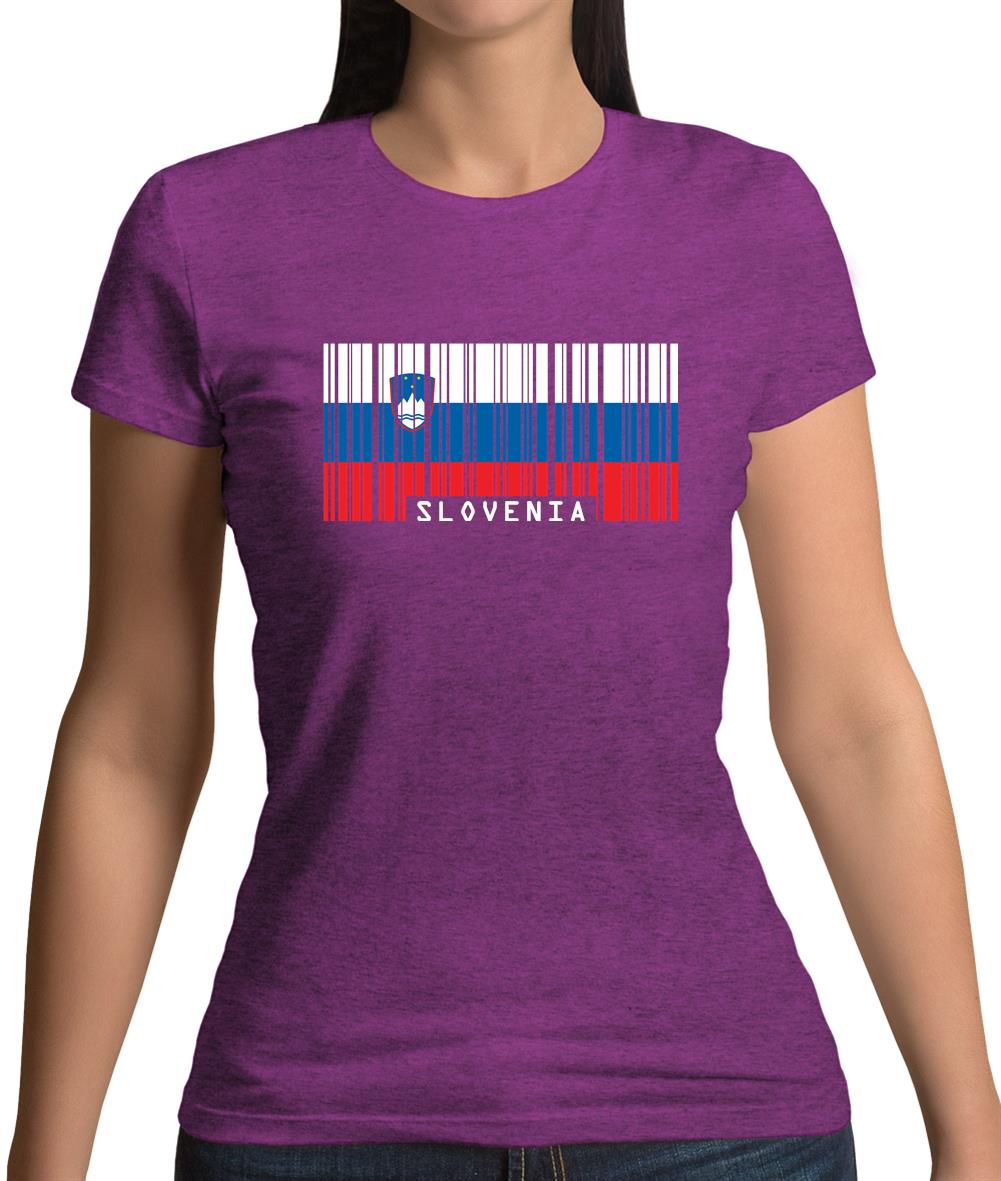 Slovenia Barcode Style Flag Womens T-Shirt Slovenia Barcode Style Flag Womens T-Shirt