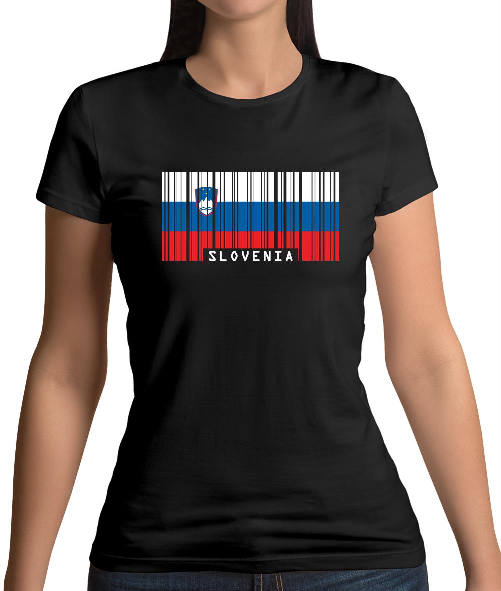 Slovenia Barcode Style Flag Womens T-Shirt Slovenia Barcode Style Flag Womens T-Shirt