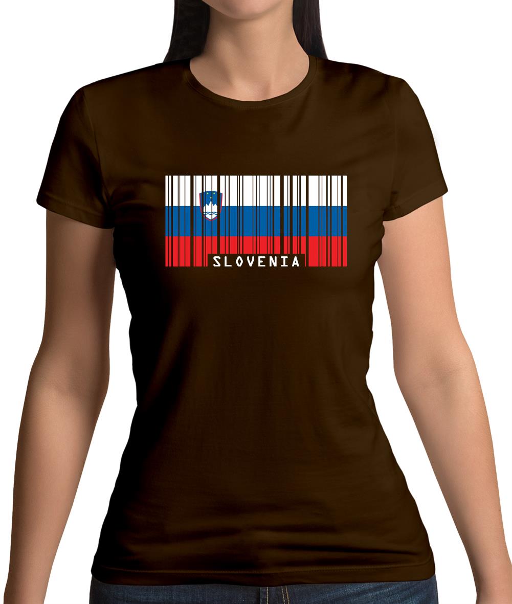 Slovenia Barcode Style Flag Womens T-Shirt Slovenia Barcode Style Flag Womens T-Shirt