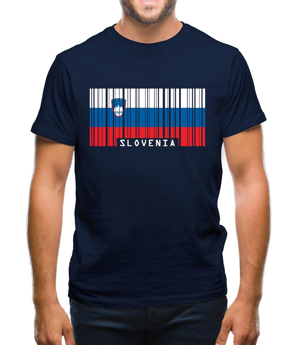 Slovenia Barcode Style Flag Mens T-Shirt Slovenia Barcode Style Flag Mens T-Shirt