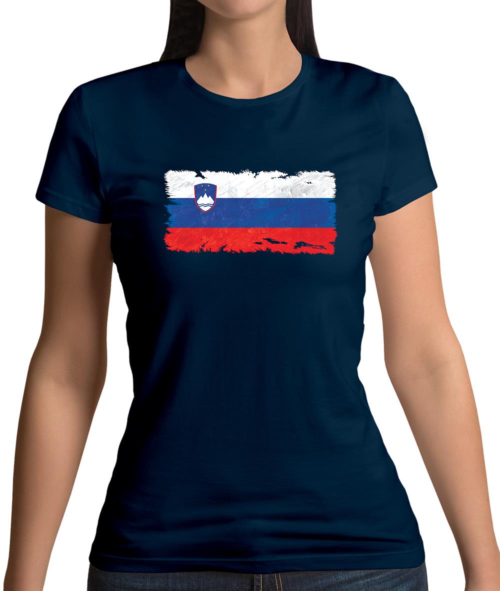 Slovenia Grunge Style Flag Womens T-Shirt Slovenia Grunge Style Flag Womens T-Shirt