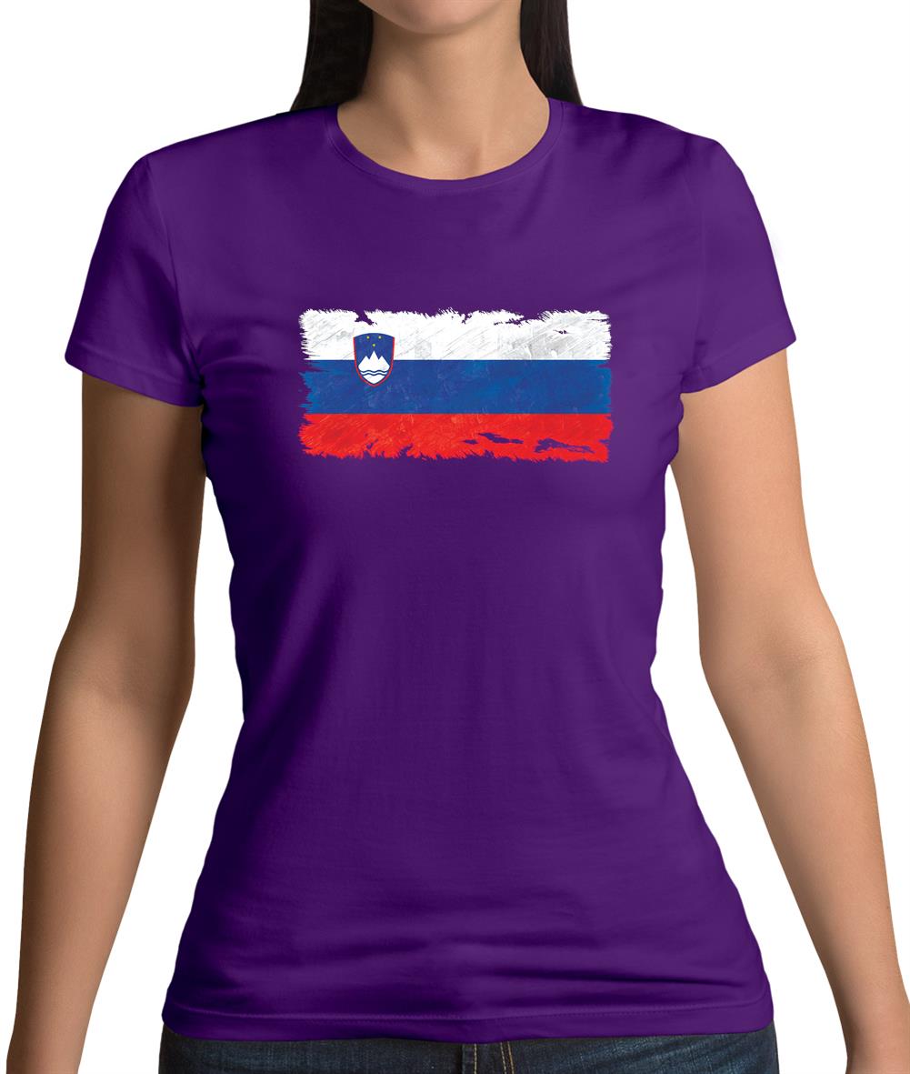 Slovenia Grunge Style Flag Womens T-Shirt Slovenia Grunge Style Flag Womens T-Shirt