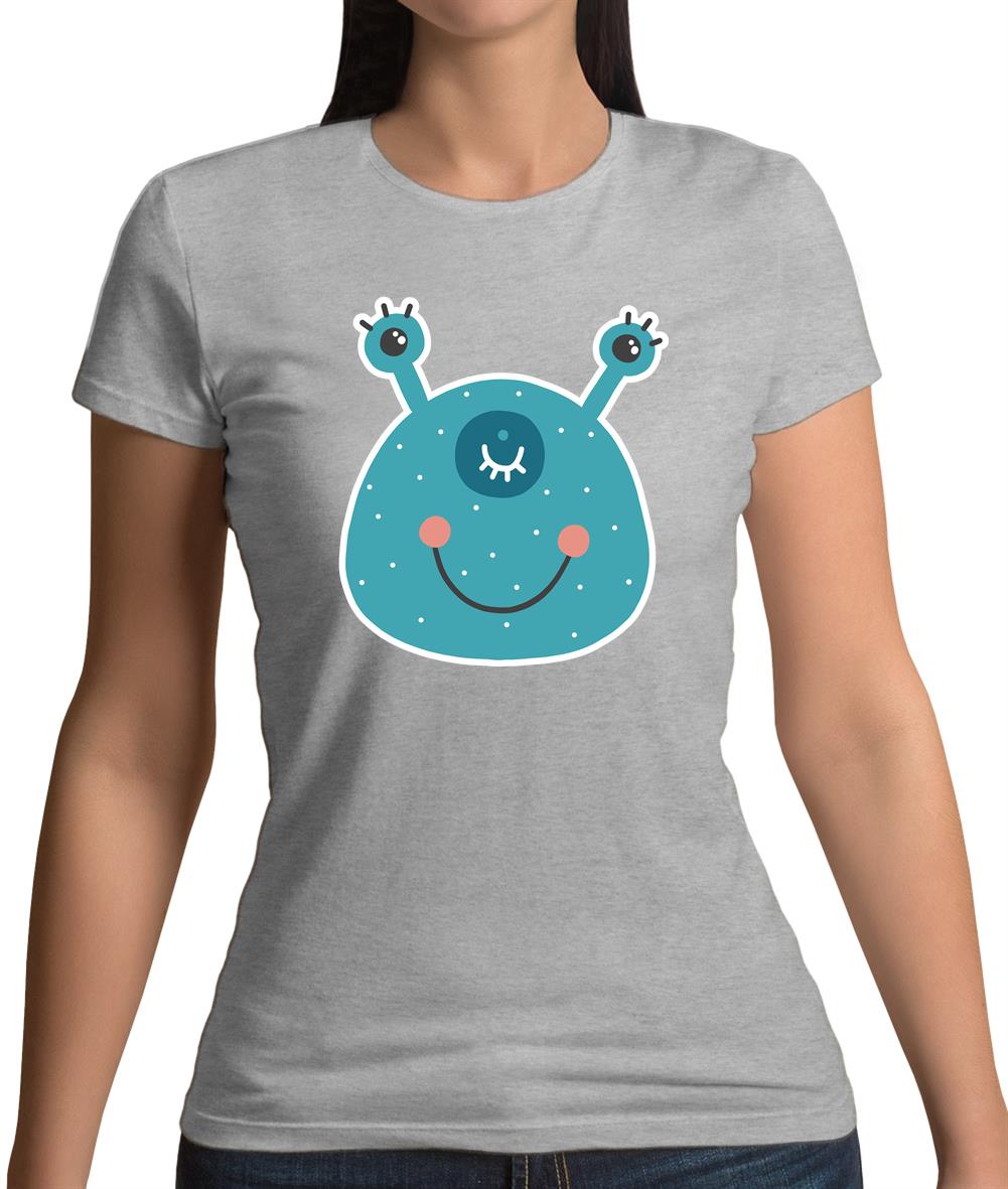 Smiley Face Alien Womens T-Shirt Smiley Face Alien Womens T-Shirt