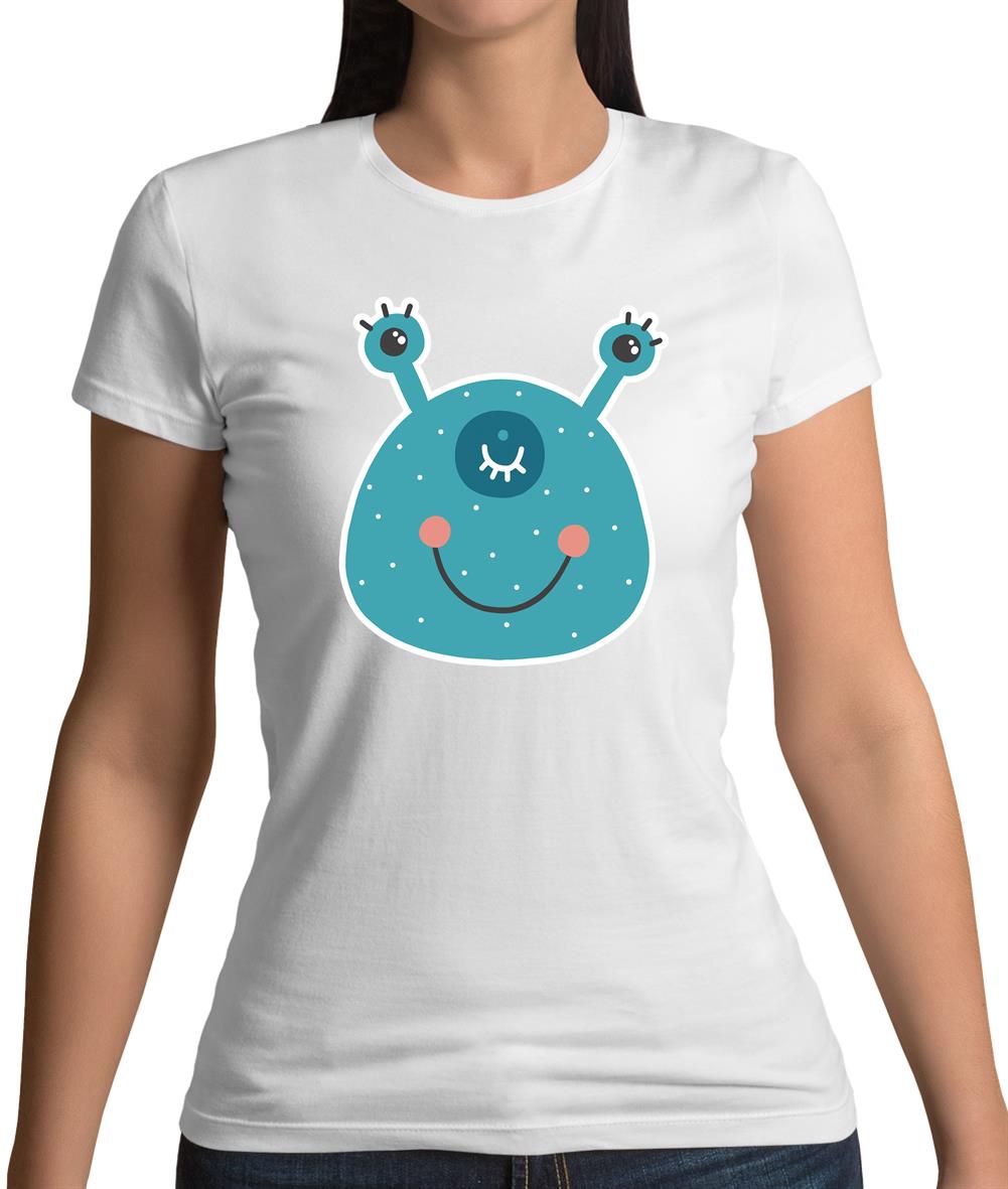 Smiley Face Alien Womens T-Shirt Smiley Face Alien Womens T-Shirt