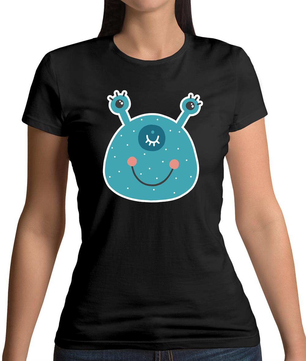 Smiley Face Alien Womens T-Shirt Smiley Face Alien Womens T-Shirt