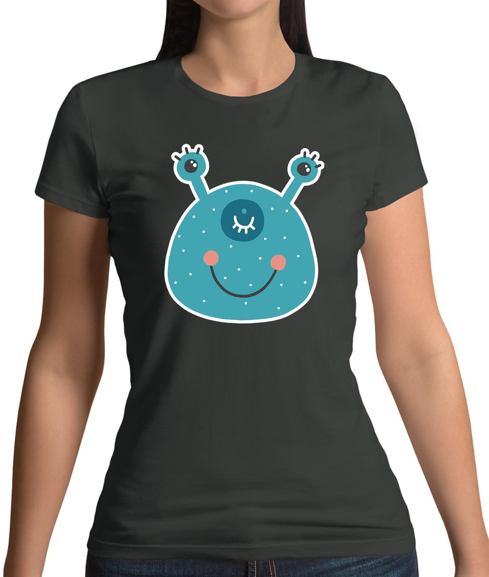 Smiley Face Alien Womens T-Shirt Smiley Face Alien Womens T-Shirt