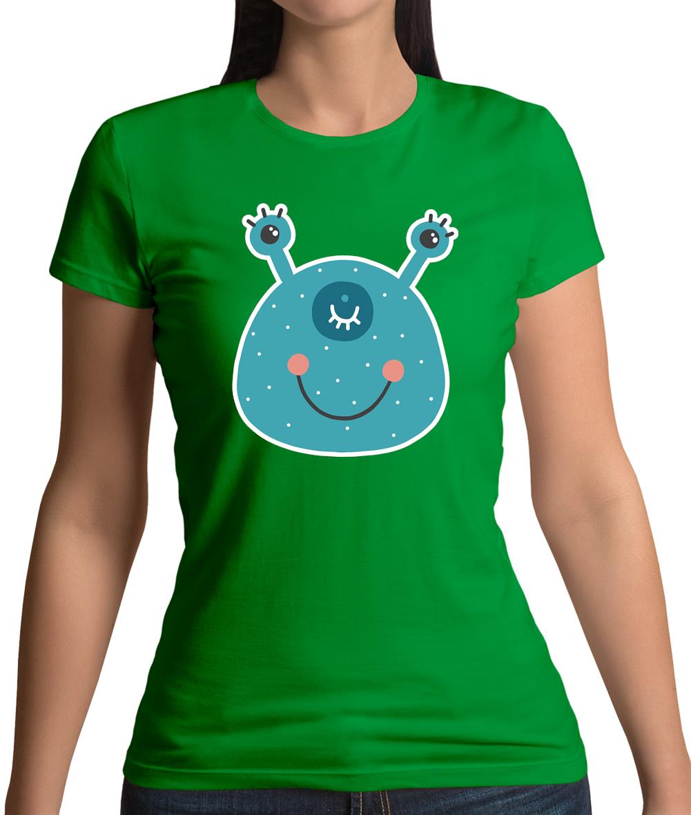 Smiley Face Alien Womens T-Shirt Smiley Face Alien Womens T-Shirt