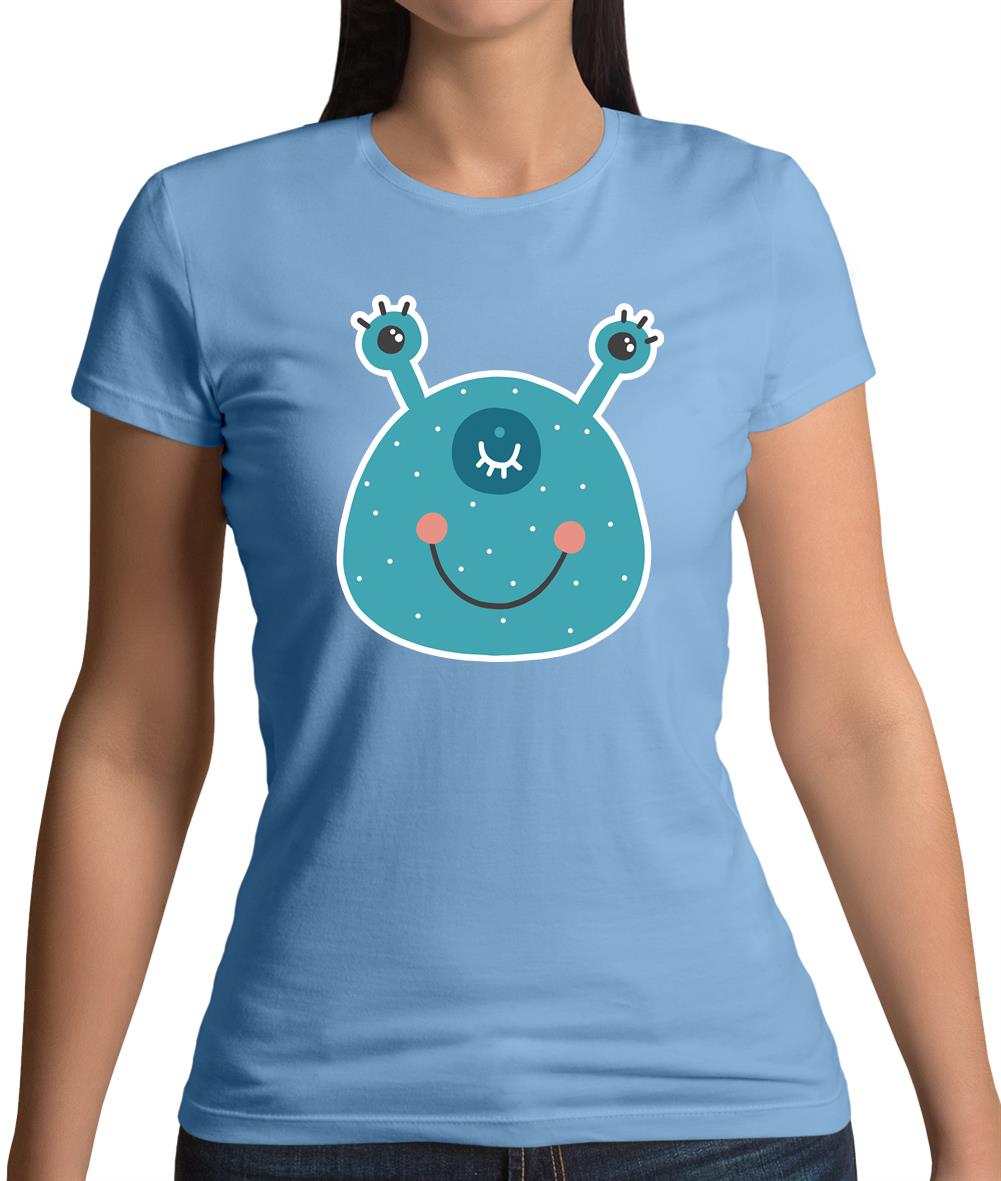 Smiley Face Alien Womens T-Shirt Smiley Face Alien Womens T-Shirt