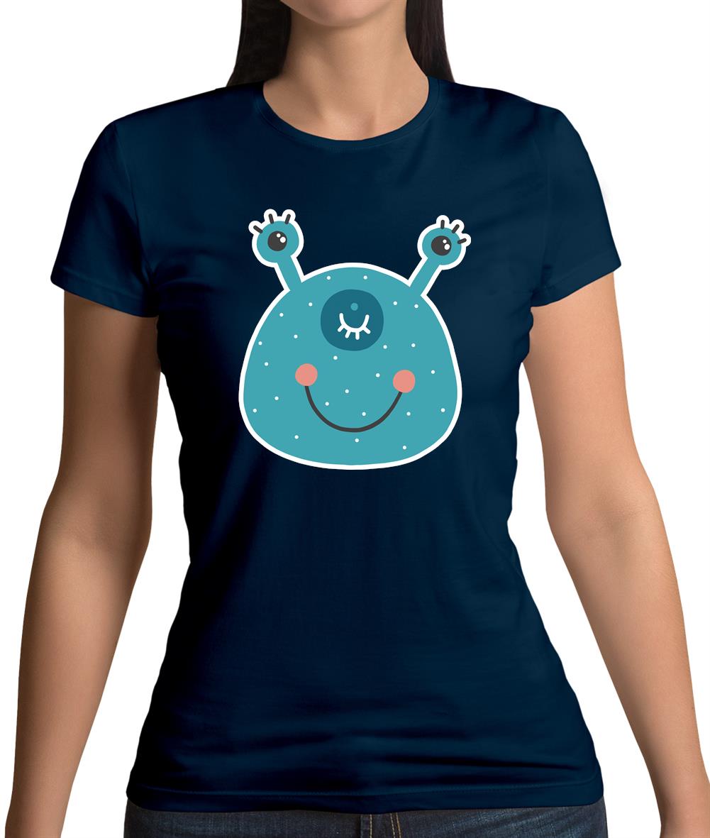 Smiley Face Alien Womens T-Shirt Smiley Face Alien Womens T-Shirt