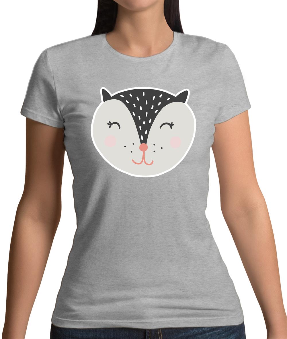 Smiley Face Badger Womens T-Shirt Smiley Face Badger Womens T-Shirt