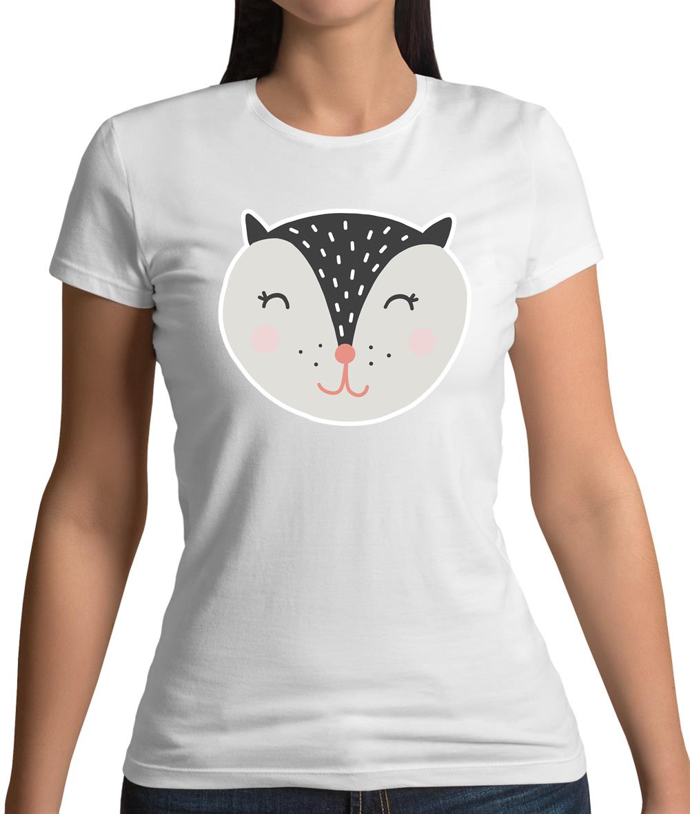 Smiley Face Badger Womens T-Shirt Smiley Face Badger Womens T-Shirt