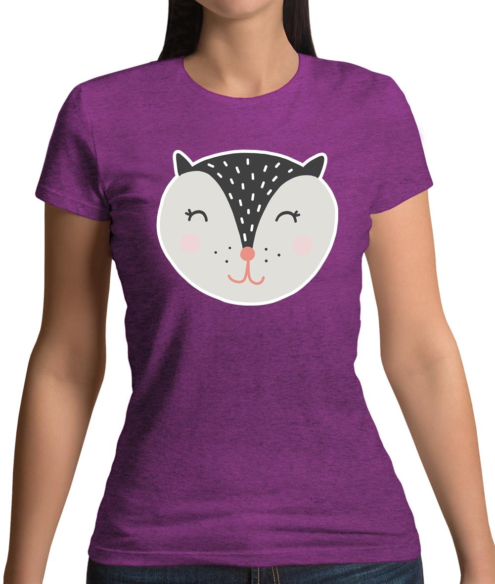 Smiley Face Badger Womens T-Shirt Smiley Face Badger Womens T-Shirt