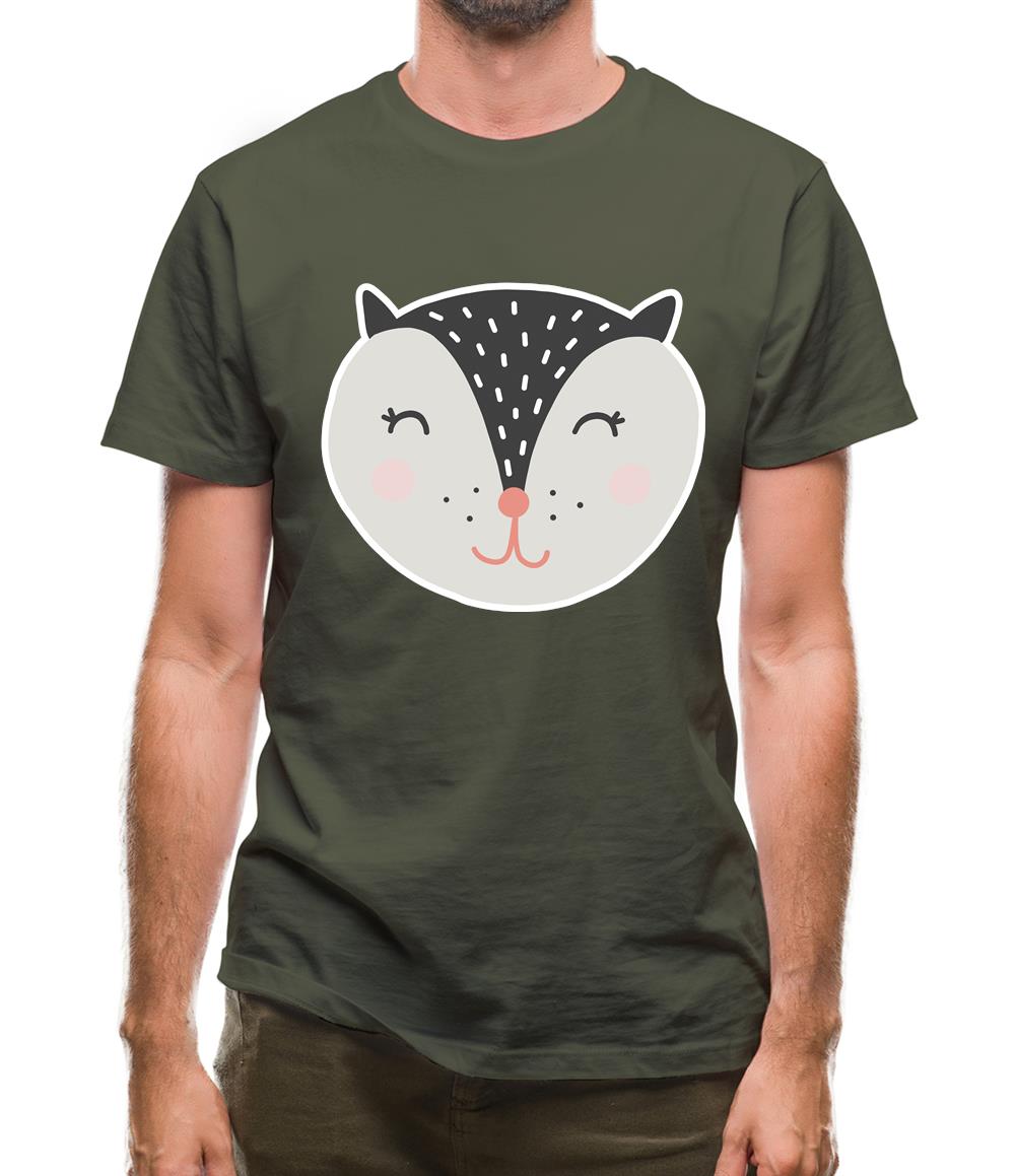 Smiley Face Badger Mens T-Shirt Smiley Face Badger Mens T-Shirt