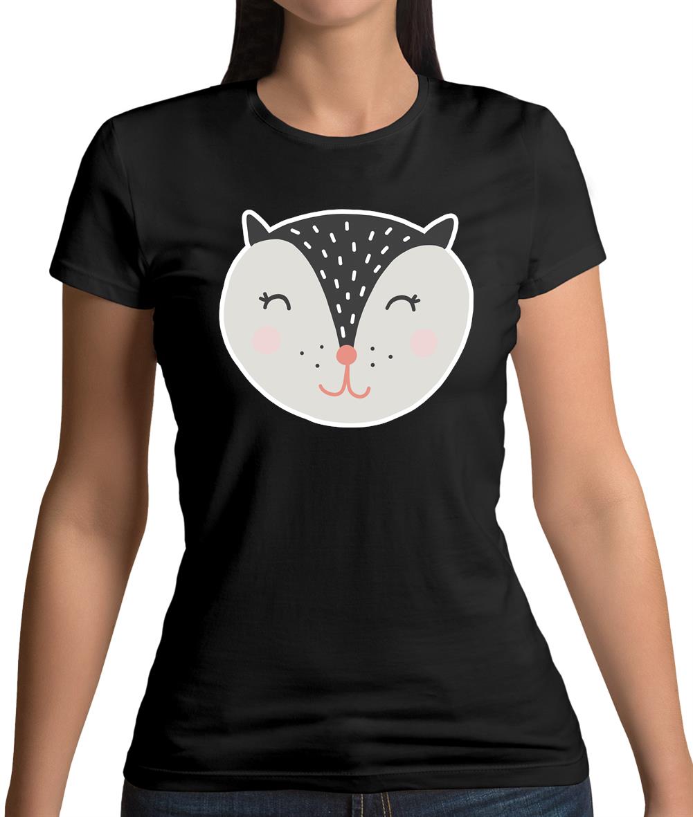Smiley Face Badger Womens T-Shirt Smiley Face Badger Womens T-Shirt