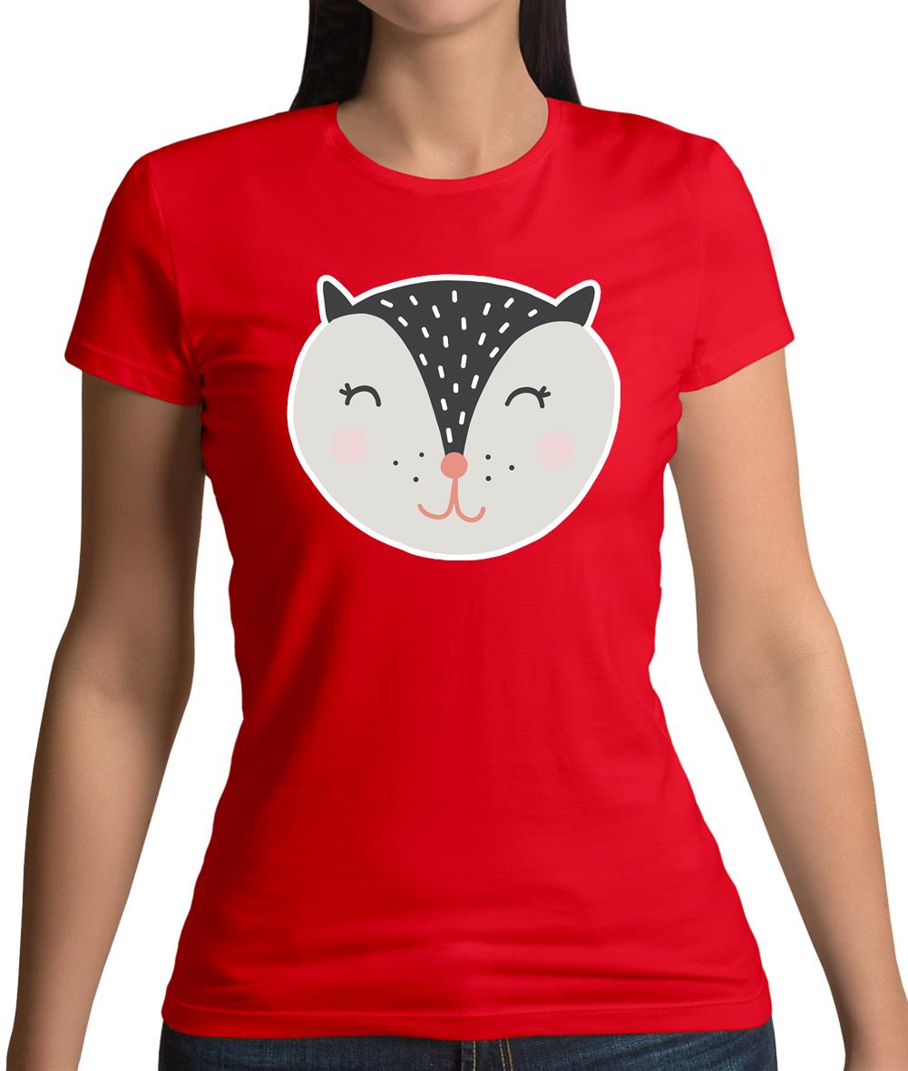 Smiley Face Badger Womens T-Shirt Smiley Face Badger Womens T-Shirt