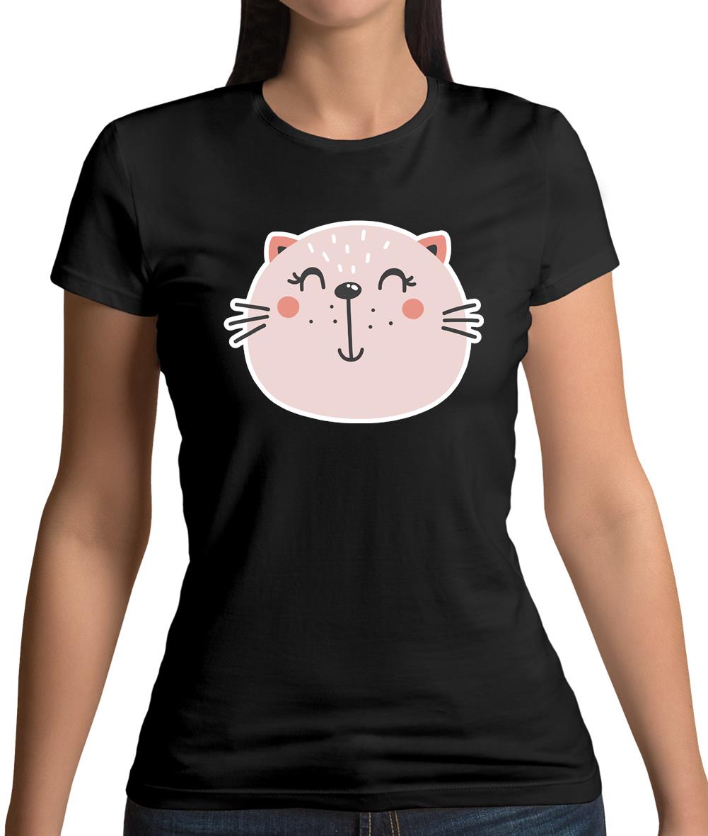 Smiley Face Cat Womens T-Shirt Smiley Face Cat Womens T-Shirt
