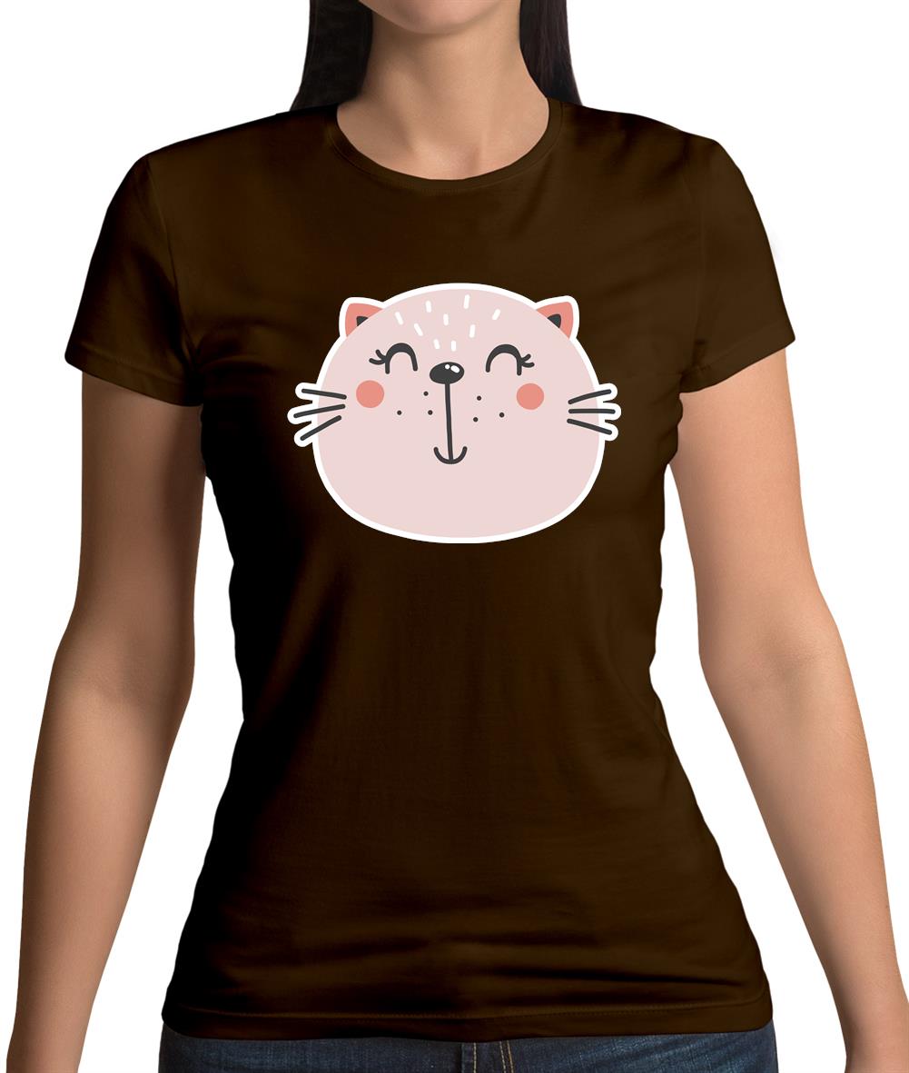 Smiley Face Cat Womens T-Shirt Smiley Face Cat Womens T-Shirt