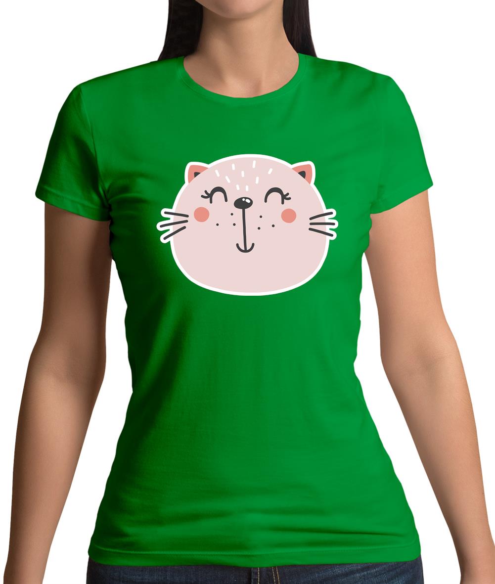 Smiley Face Cat Womens T-Shirt Smiley Face Cat Womens T-Shirt