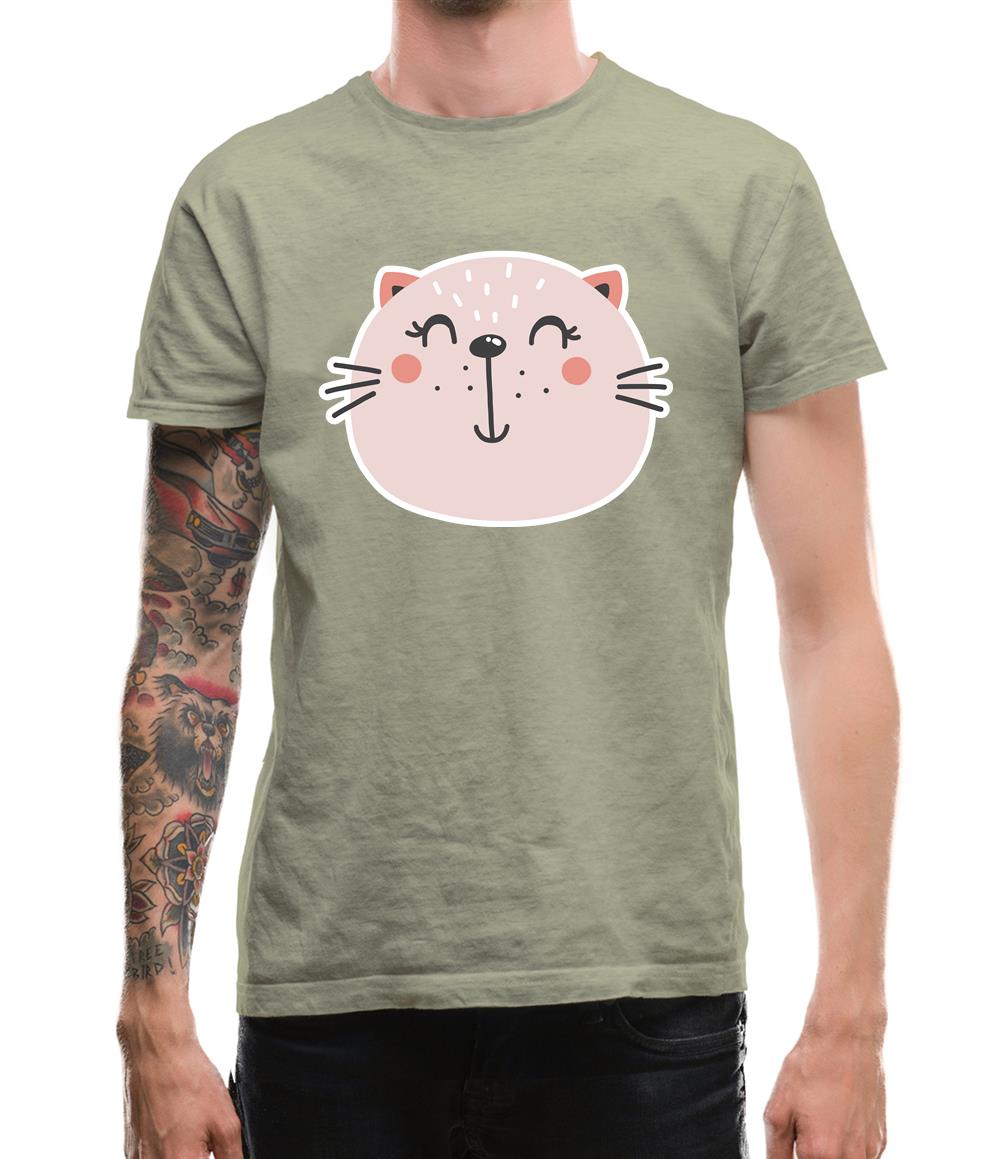 Smiley Face Cat Mens T-Shirt Smiley Face Cat Mens T-Shirt