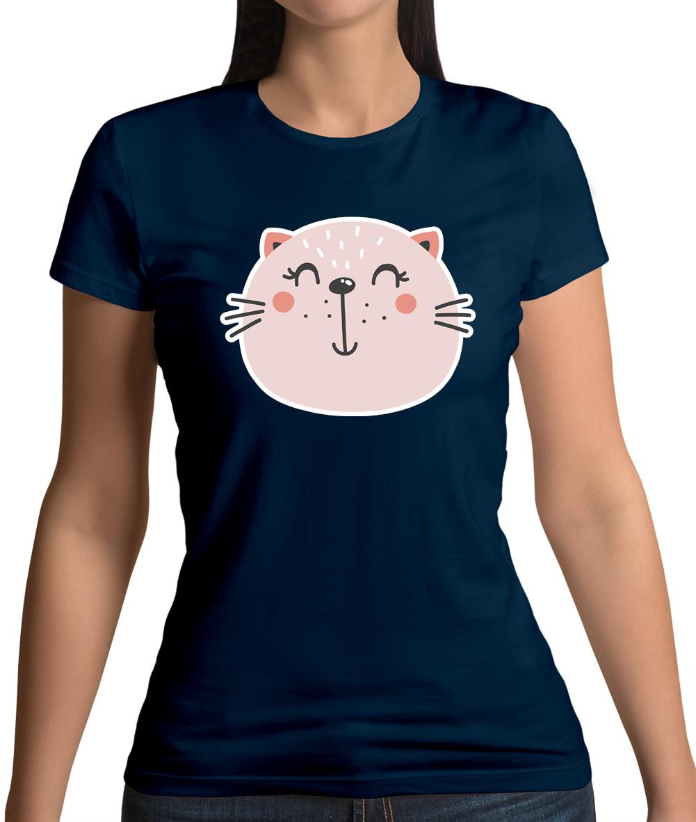 Smiley Face Cat Womens T-Shirt Smiley Face Cat Womens T-Shirt