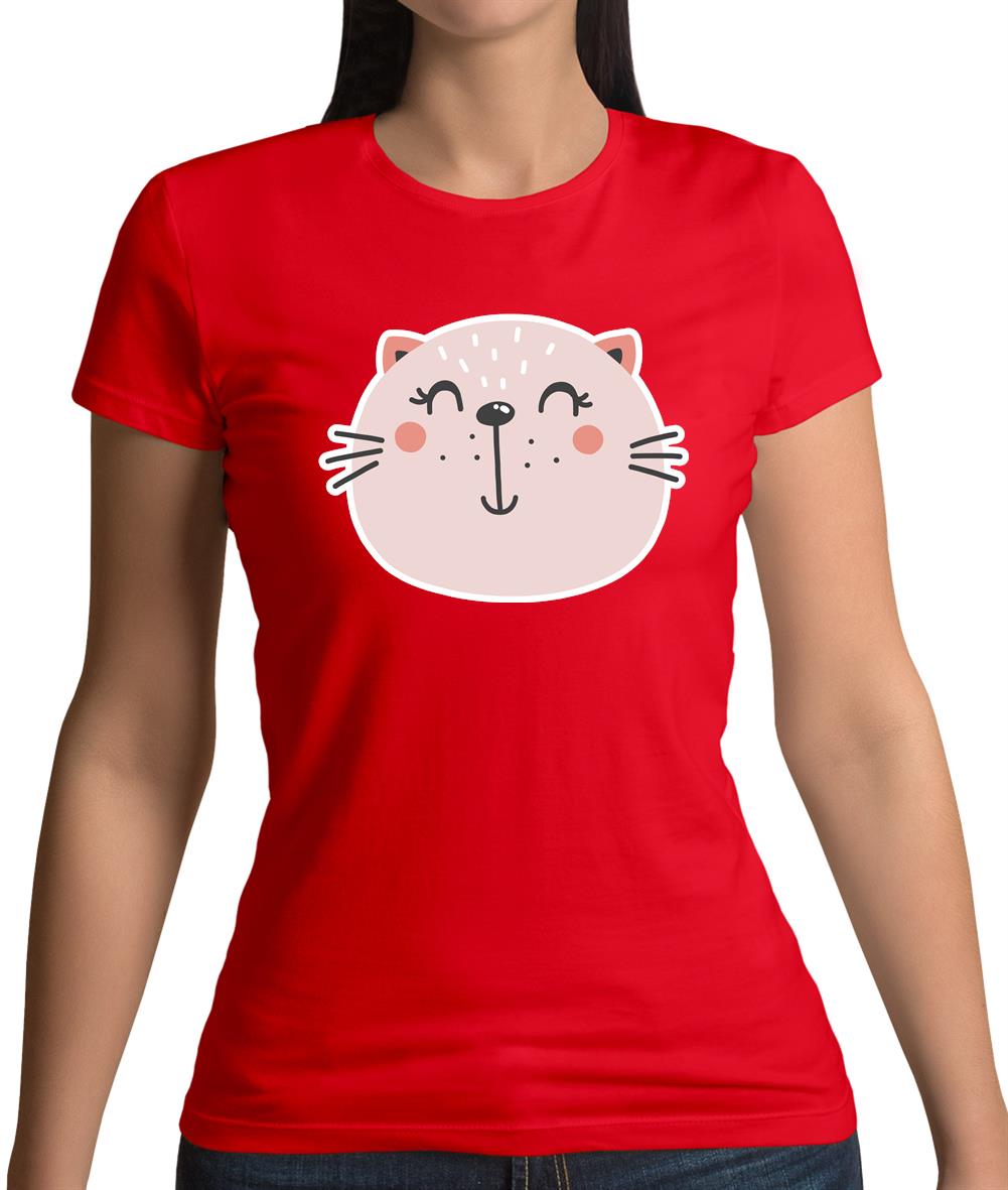 Smiley Face Cat Womens T-Shirt Smiley Face Cat Womens T-Shirt
