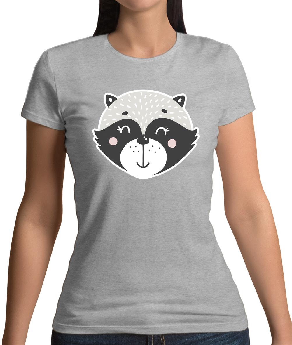 Smiley Face Racoon Womens T-Shirt Smiley Face Racoon Womens T-Shirt