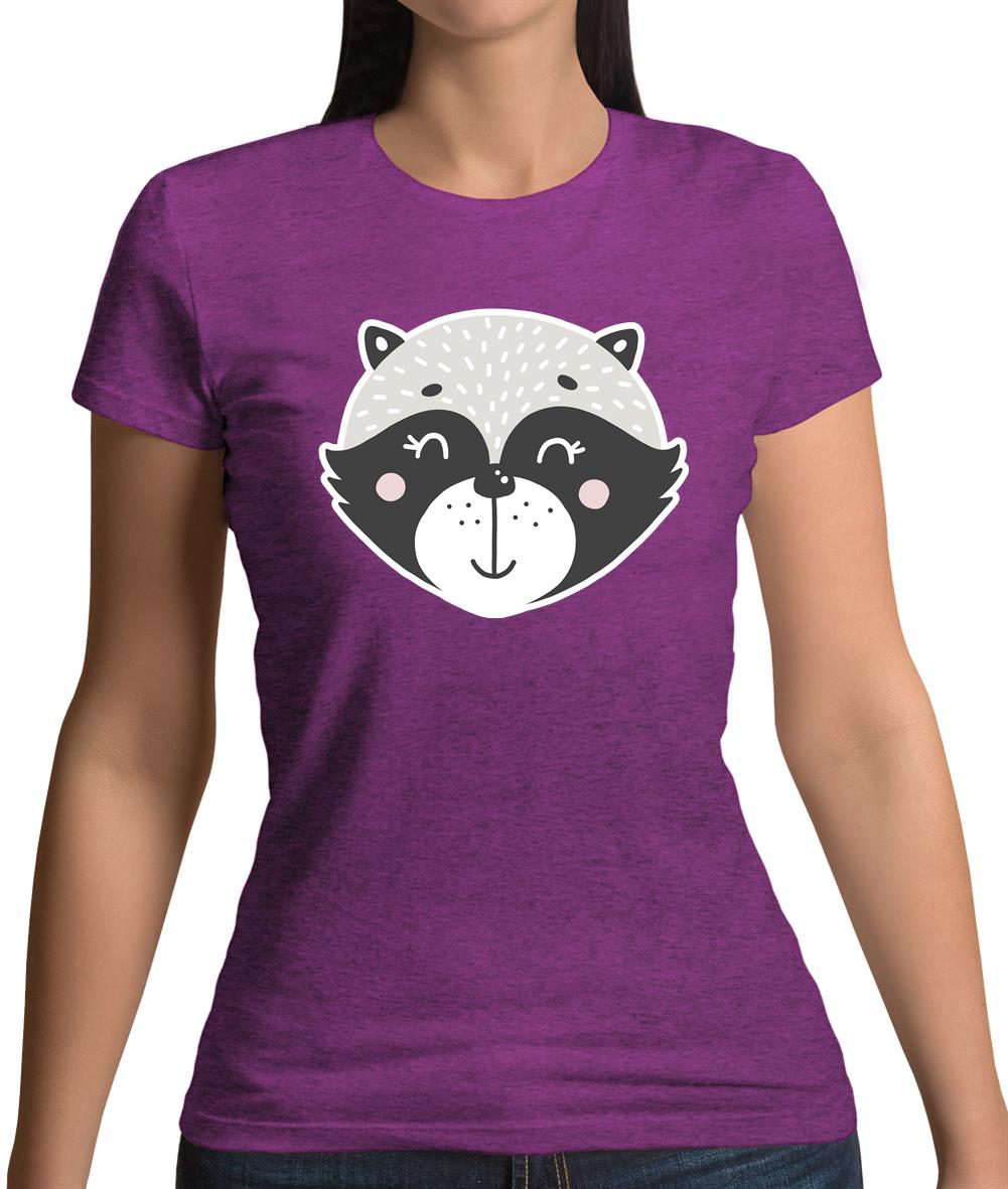 Smiley Face Racoon Womens T-Shirt Smiley Face Racoon Womens T-Shirt