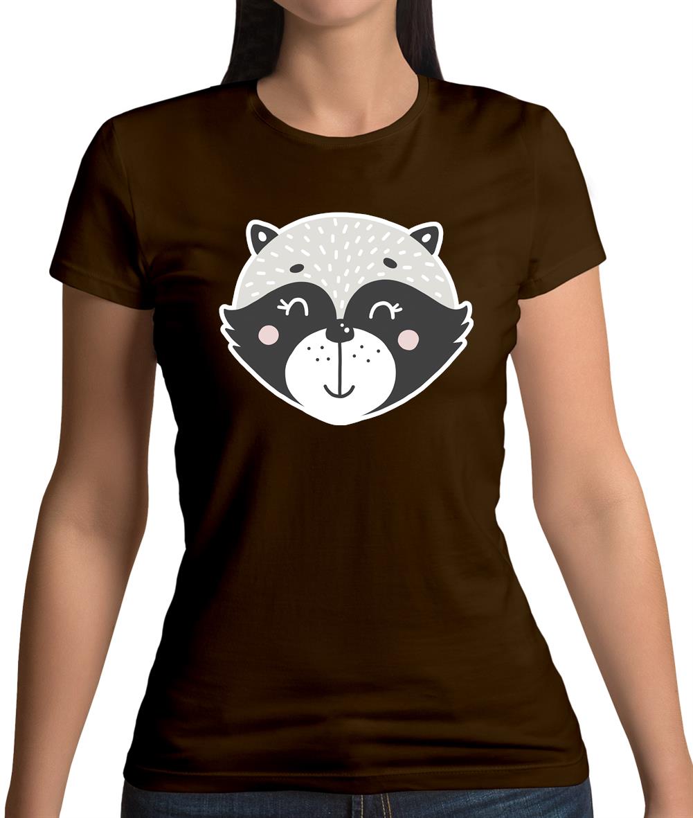 Smiley Face Racoon Womens T-Shirt Smiley Face Racoon Womens T-Shirt